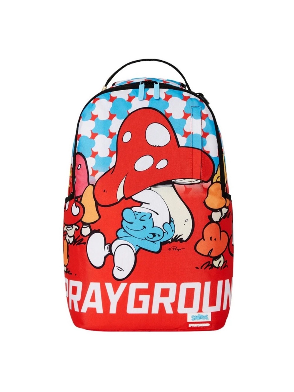 Sprayground Red Black Blue Graphic Tag Backpack